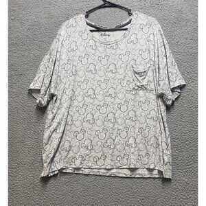 Disney Mickey Mouse Women’s L Gray Pajama Top with Pocket